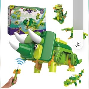 BOTZEES GO! Dinosaur Robots for Kids, Building and Electric Remote Control Toys,